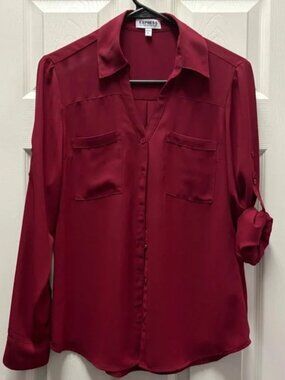 Express Portofino Women's Burgundy Blouse